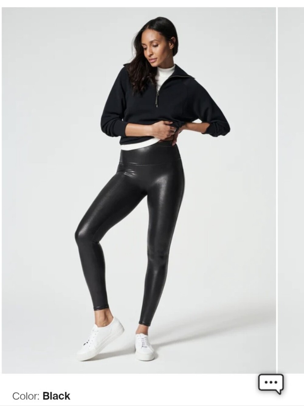 SPANX Black High-Waist Faux-Leather Leggings